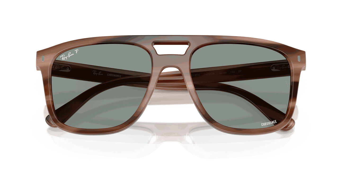 [Polarized Light Blue Lenses, Polished Havana Brown Frame]