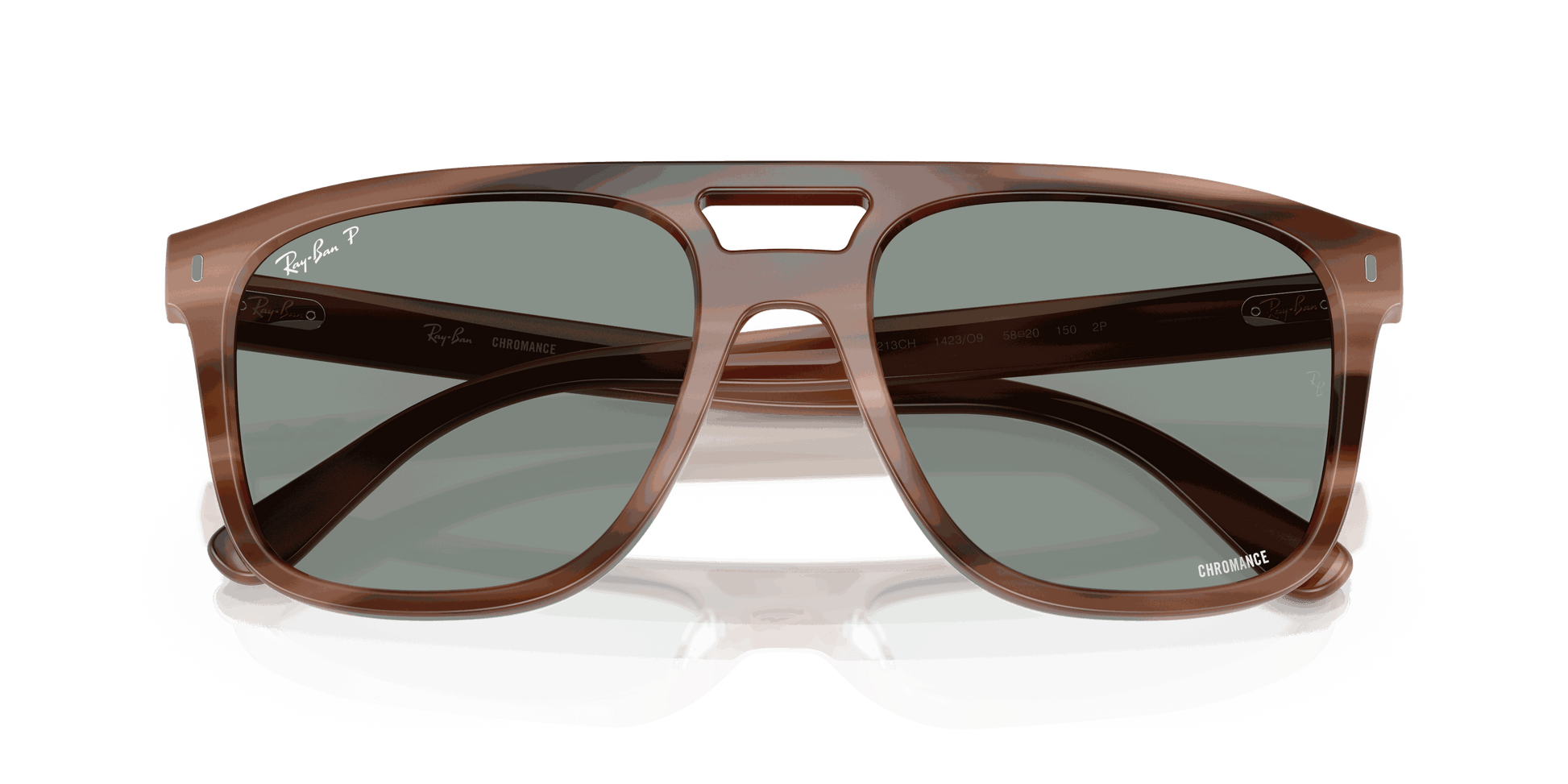 [Polarized Light Blue Lenses, Polished Havana Brown Frame]