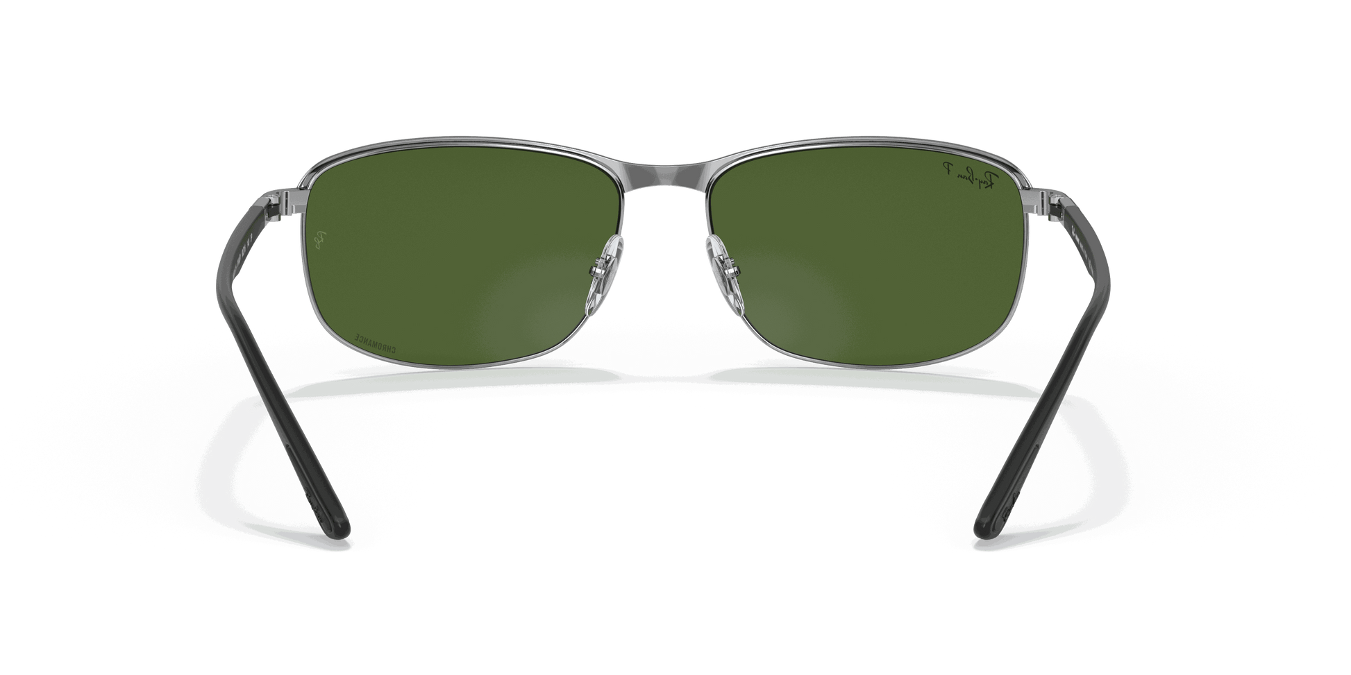 [Dark Green Lenses, Polished Black On Silver Frame]