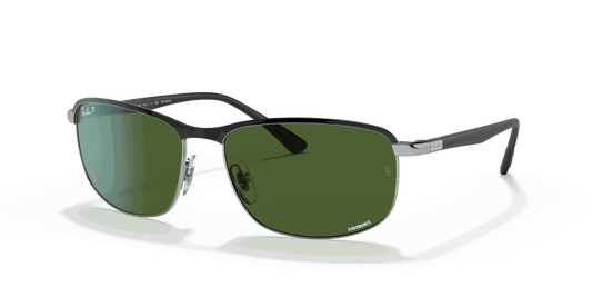 [Dark Green Lenses, Polished Black On Silver Frame]