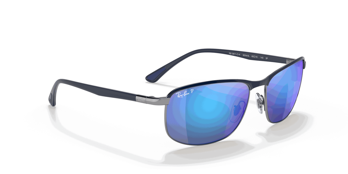 [Grey/Blue Lenses, Matte Blue On Gunmetal Frame]