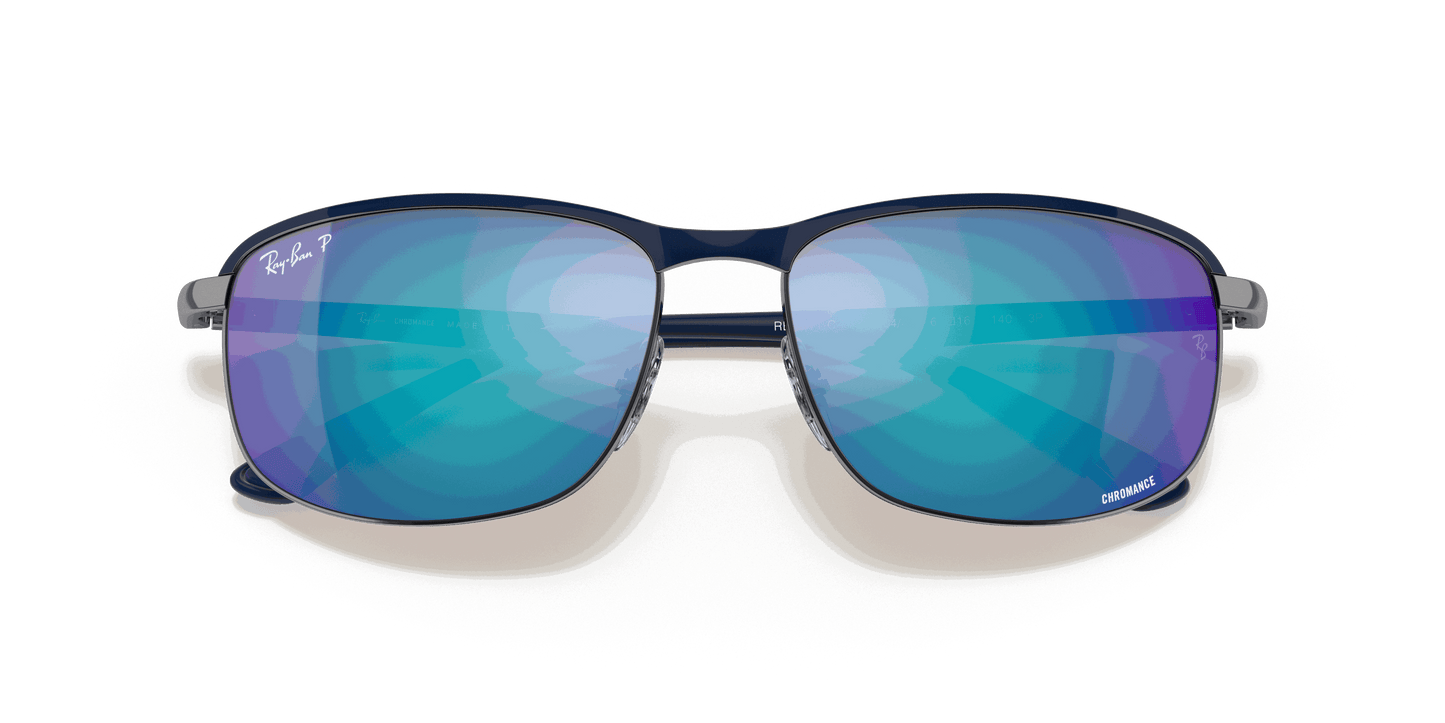 [Grey/Blue Lenses, Matte Blue On Gunmetal Frame]