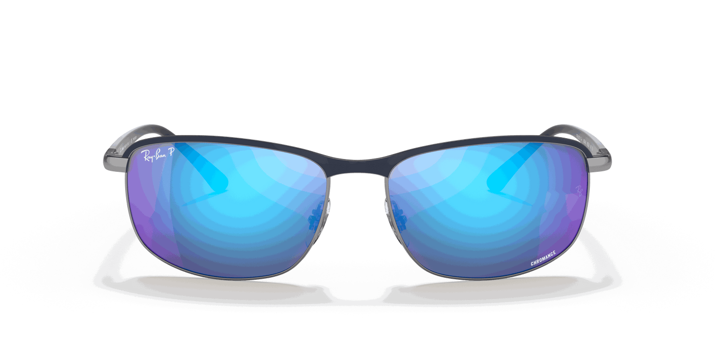 [Grey/Blue Lenses, Matte Blue On Gunmetal Frame]