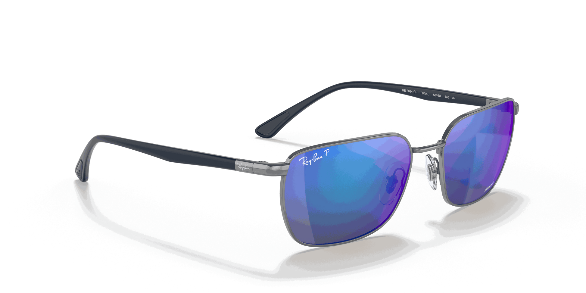 [Grey/Blue Lenses, Polished Gunmetal Frame]