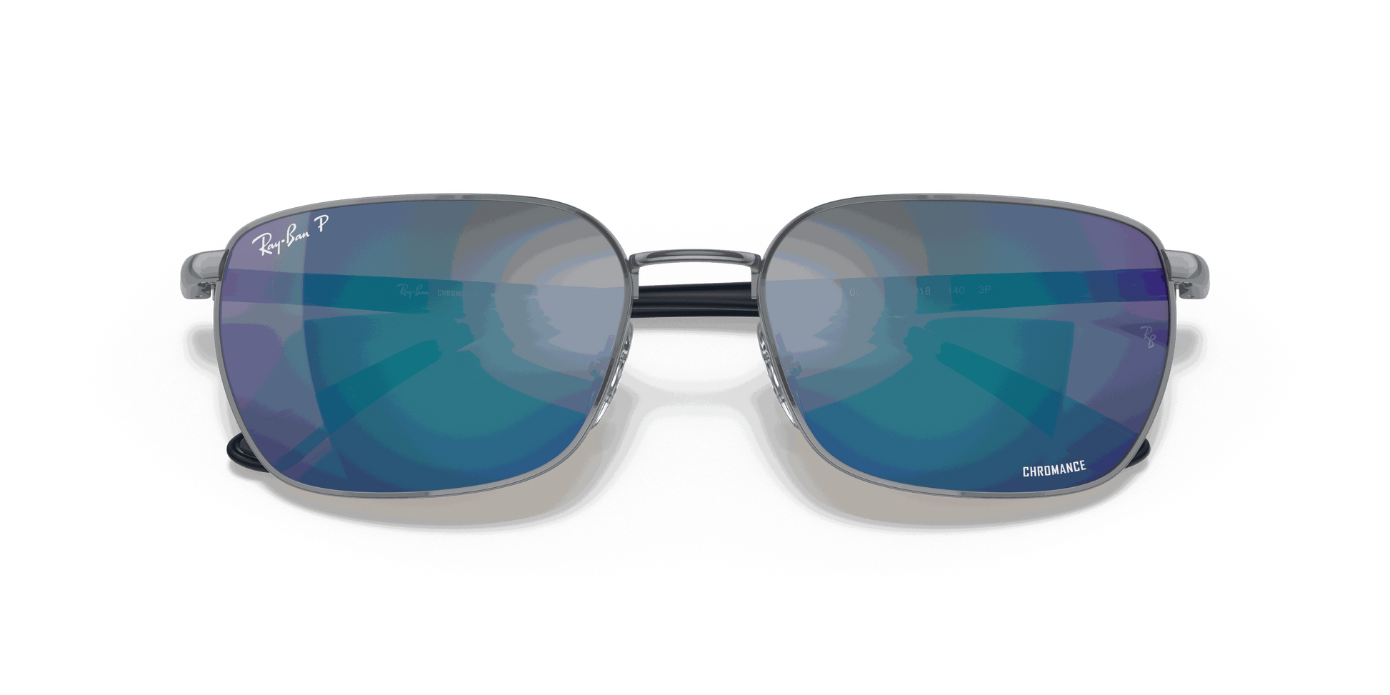 [Grey/Blue Lenses, Polished Gunmetal Frame]