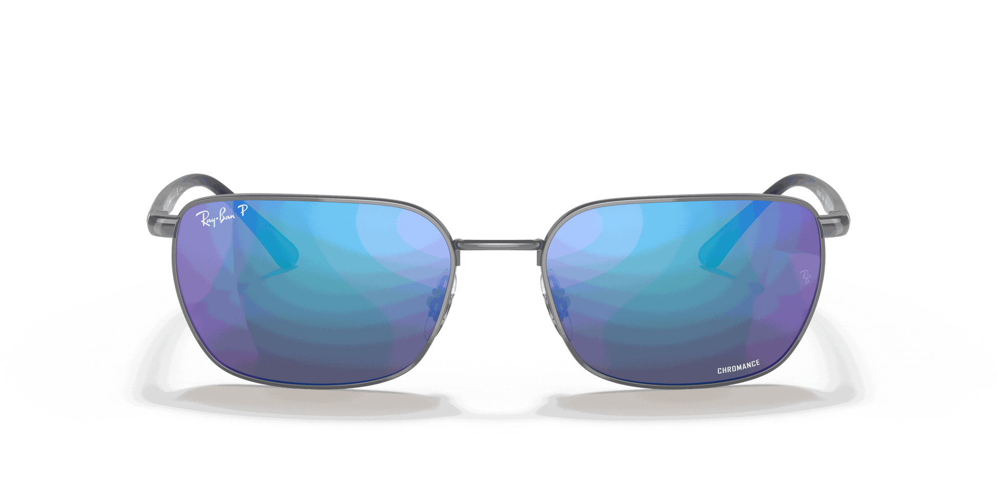 [Grey/Blue Lenses, Polished Gunmetal Frame]