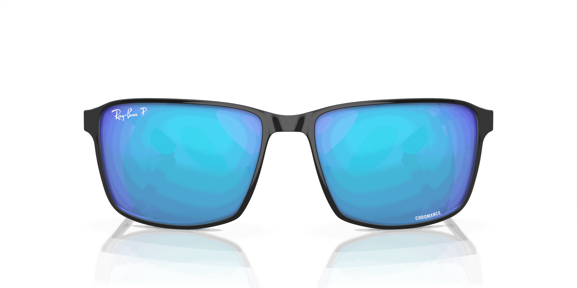[Blue Lenses, Polished Black On Silver Frame]