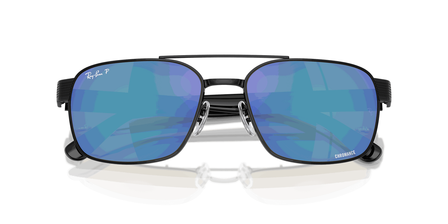 [Polar Grey Mirror Blue Lenses, Polished Black Frame]