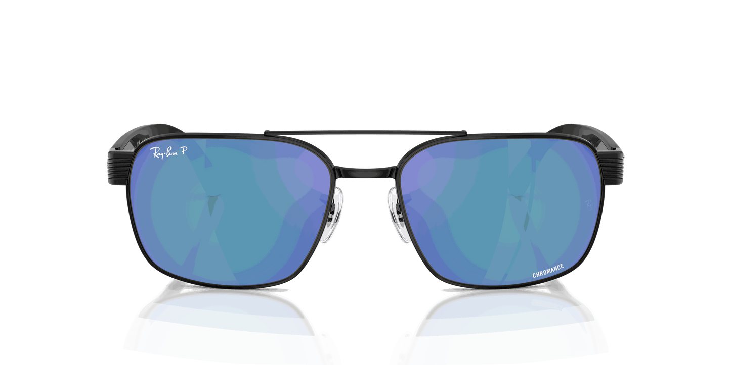 [Polar Grey Mirror Blue Lenses, Polished Black Frame]