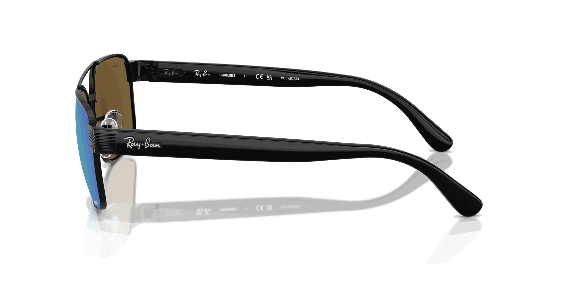 [Polar Grey Mirror Blue Lenses, Polished Black Frame]