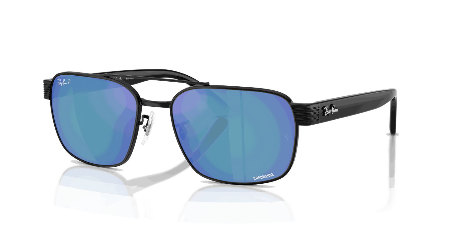 [Polar Grey Mirror Blue Lenses, Polished Black Frame]