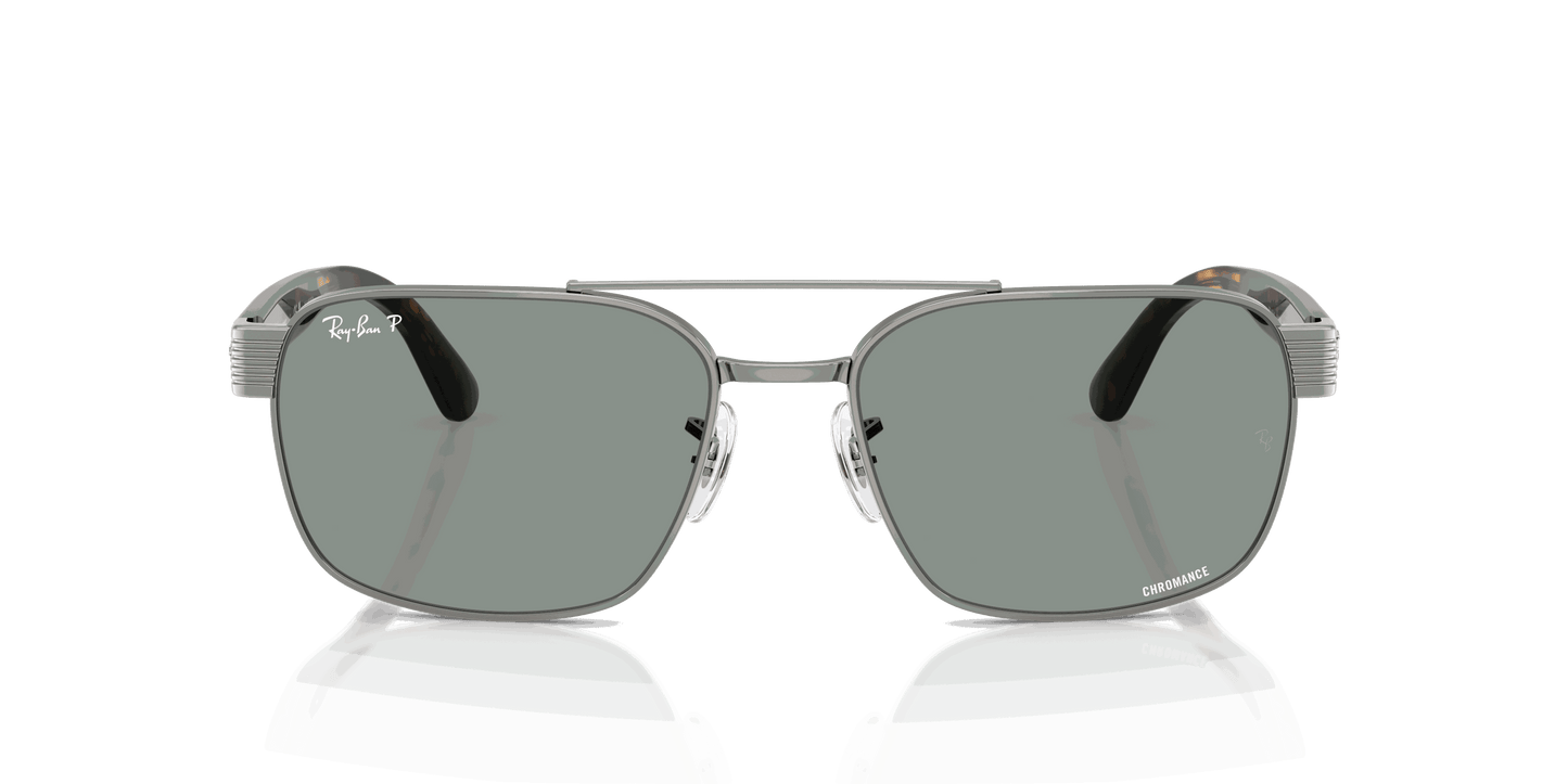 [Polarized Light Blue Lenses, Polished Gunmetal Frame]