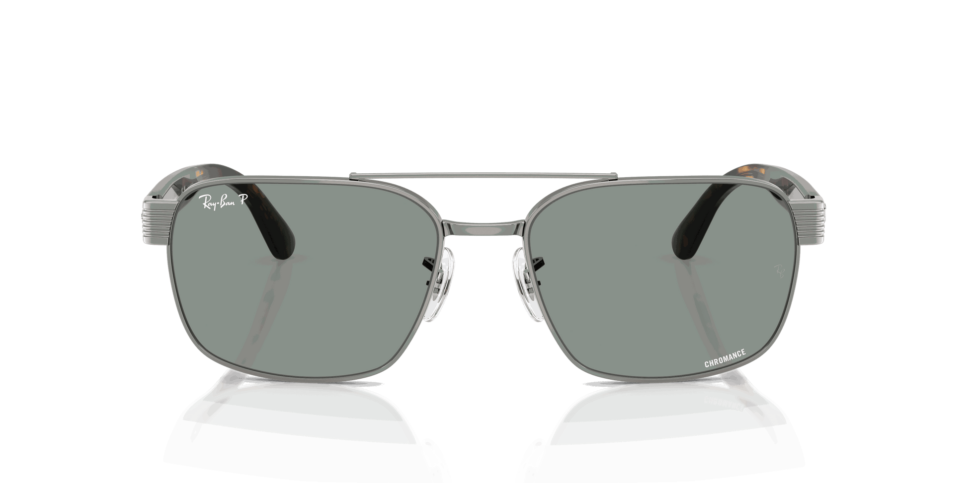 [Polarized Light Blue Lenses, Polished Gunmetal Frame]
