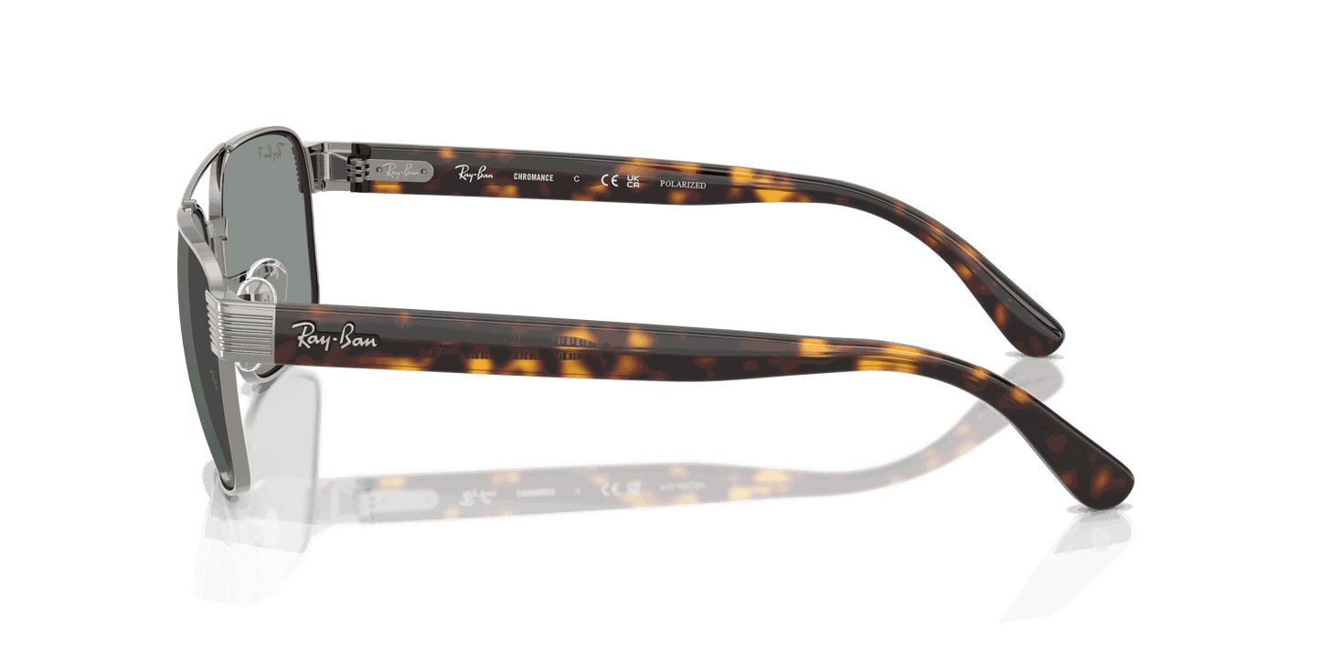 [Polarized Light Blue Lenses, Polished Gunmetal Frame]