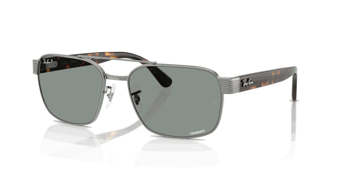 [Polarized Light Blue Lenses, Polished Gunmetal Frame]