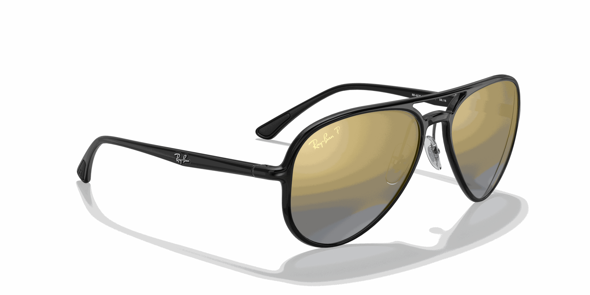 [Blue Lenses, Polished Black Frame]