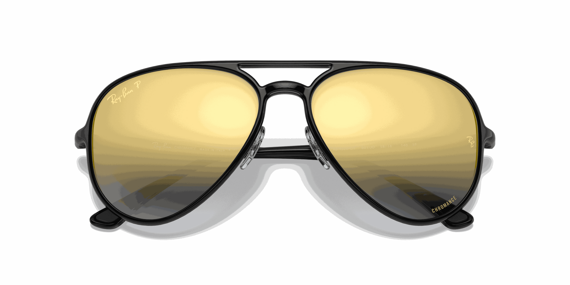 [Blue Lenses, Polished Black Frame]