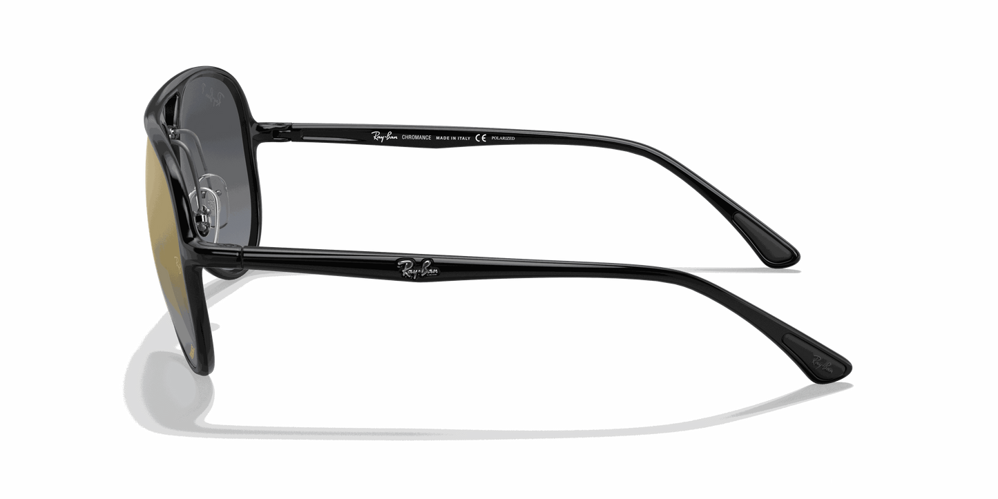 [Blue Lenses, Polished Black Frame]