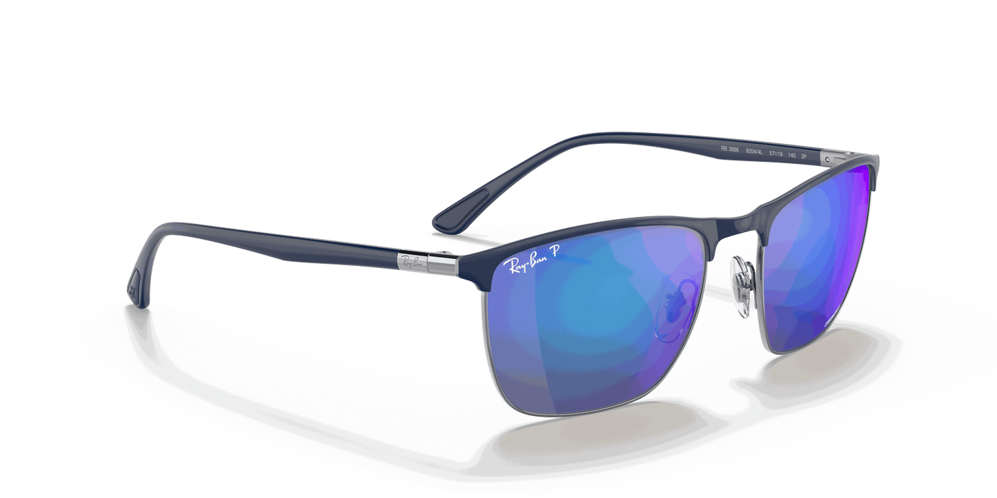 [Blue Lenses, Polished Blue On Gunmetal Frame]