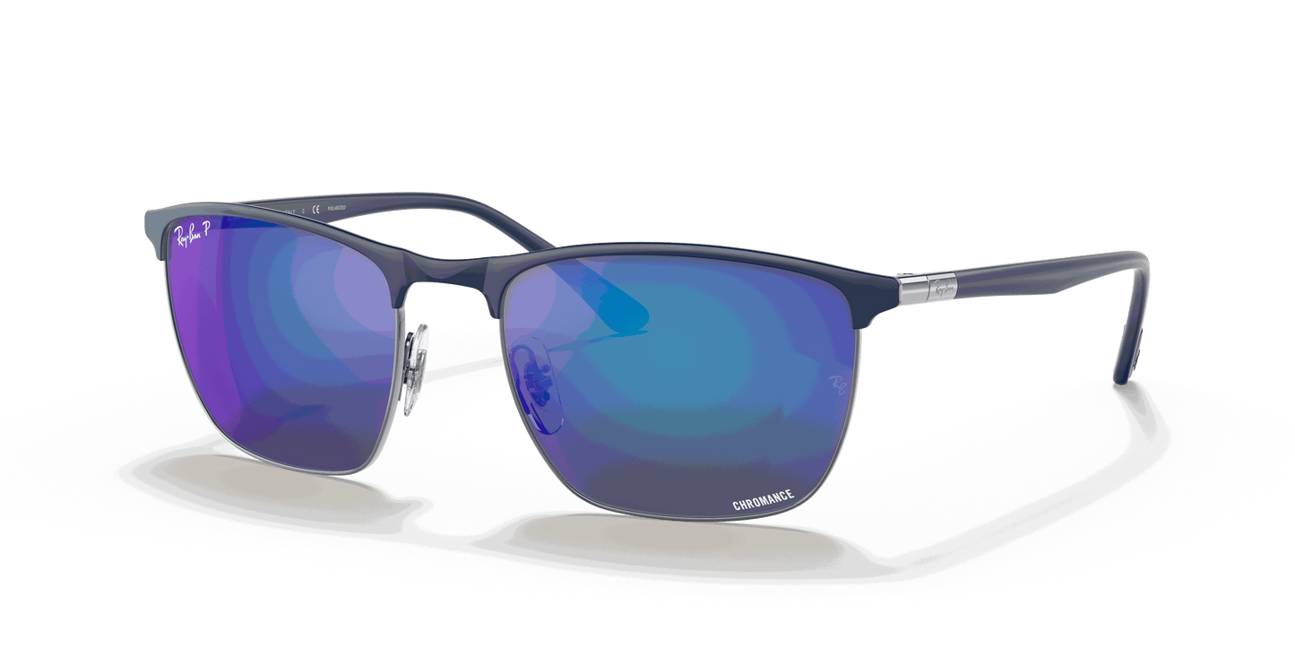 [Blue Lenses, Polished Blue On Gunmetal Frame]
