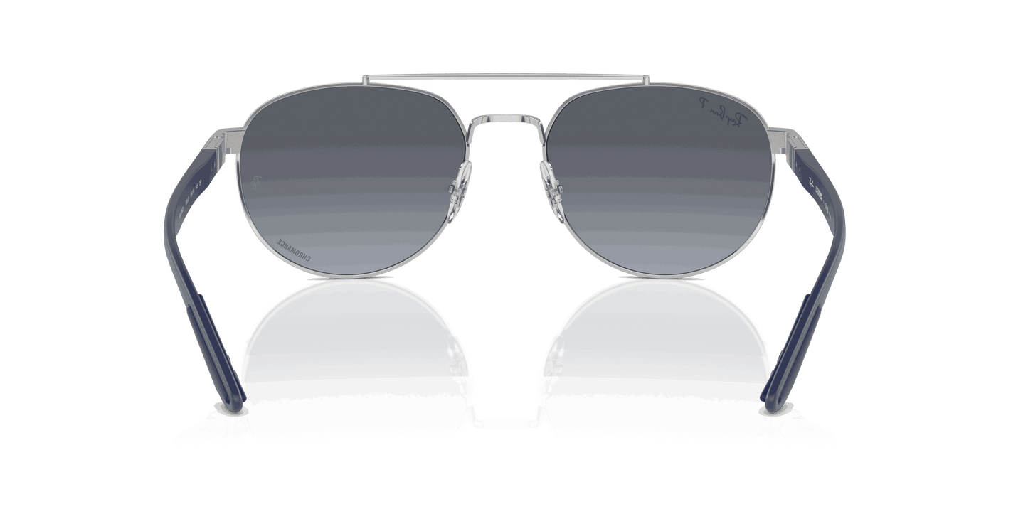 [Blue & Gold Lenses, Polished Silver Frame]