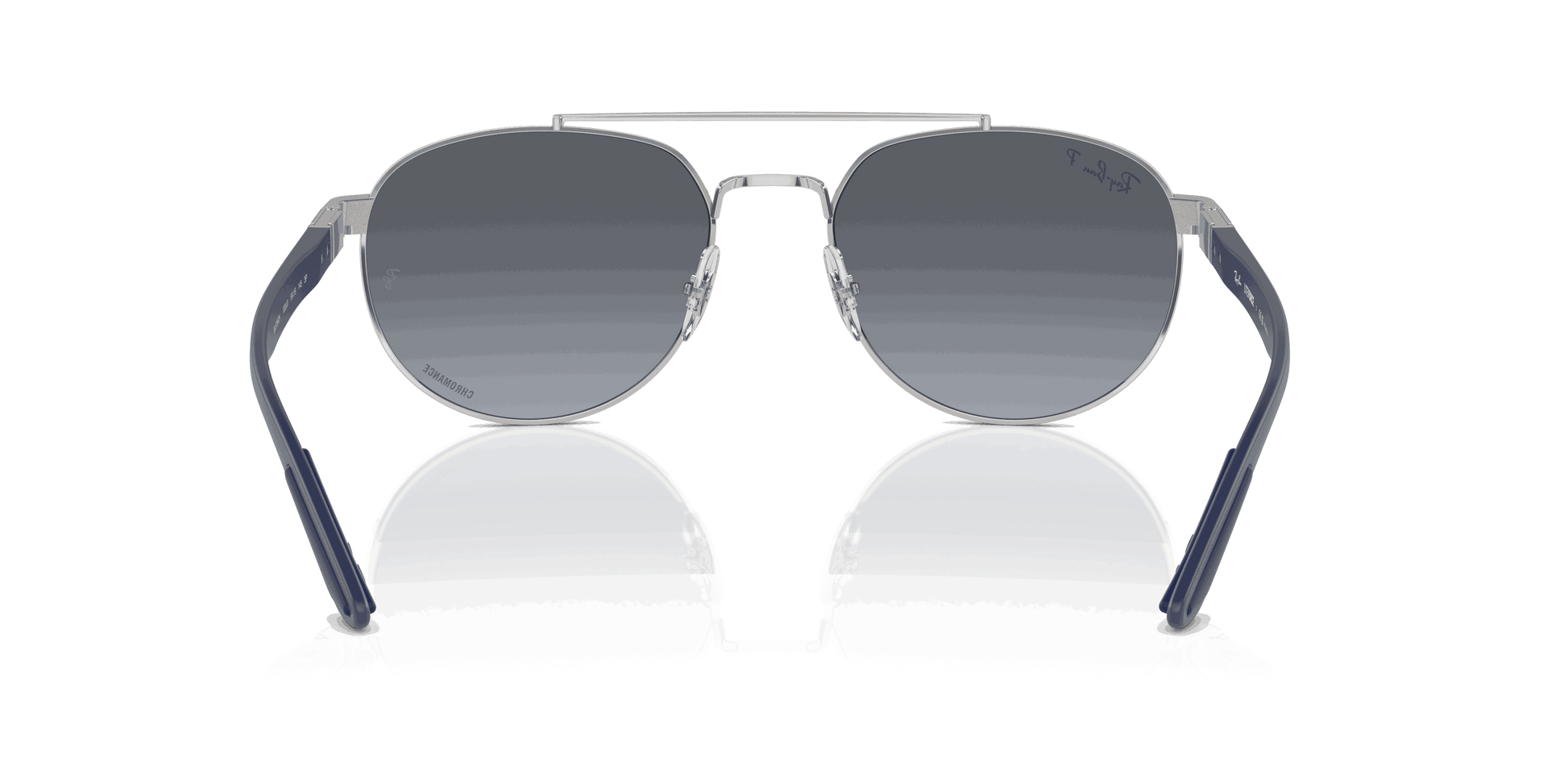 [Blue & Gold Lenses, Polished Silver Frame]