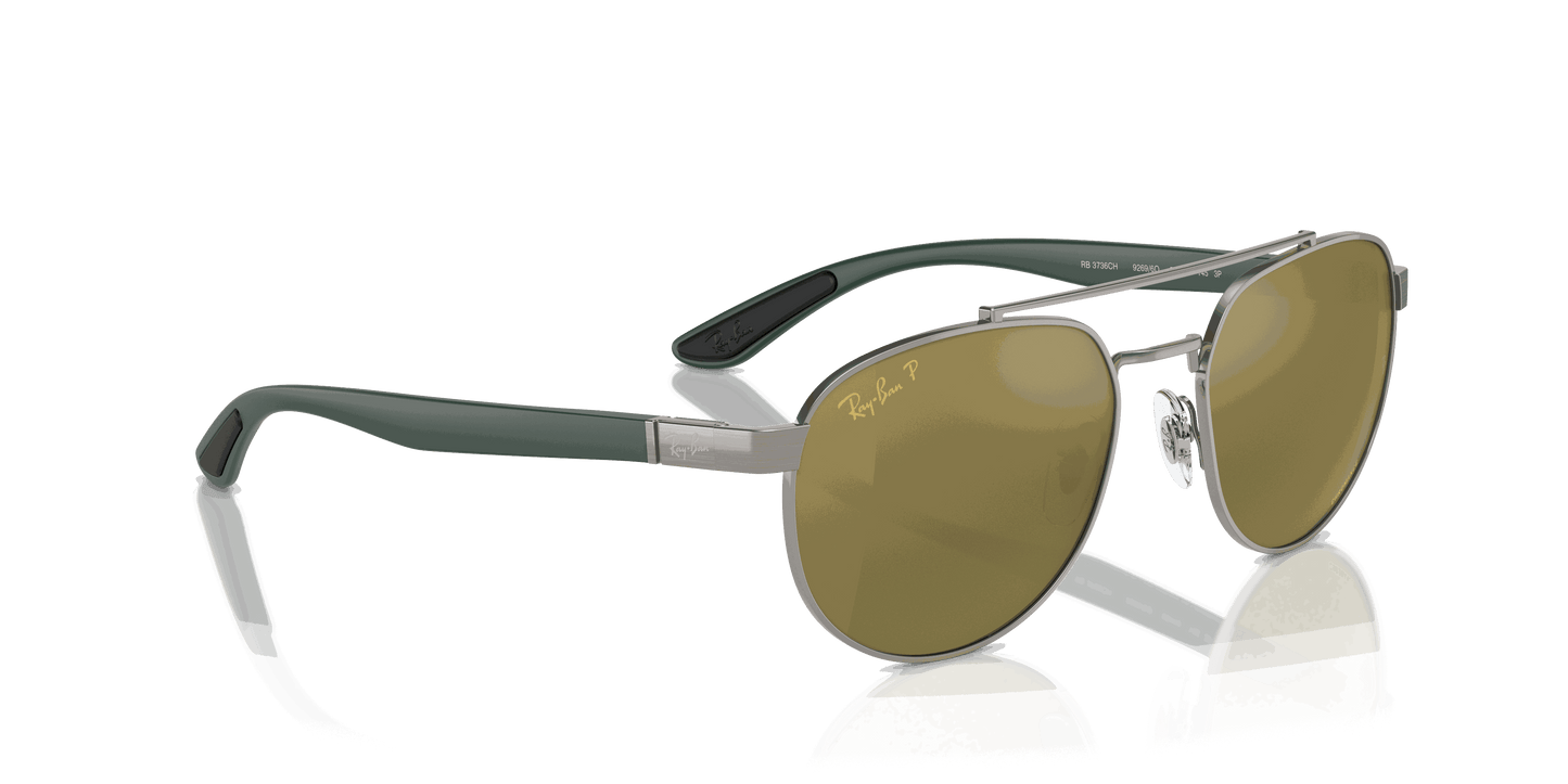 [Green & Gold Lenses, Polished Gunmetal Frame]