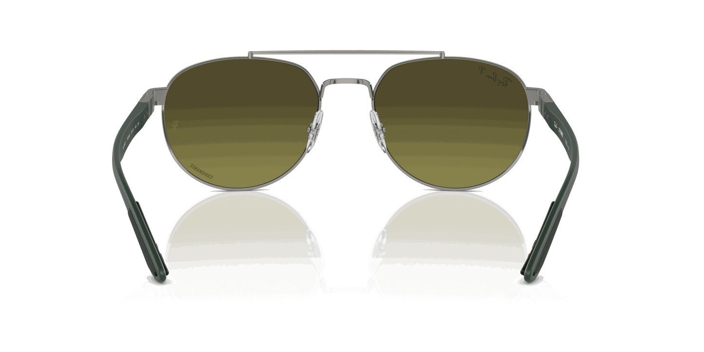 [Green & Gold Lenses, Polished Gunmetal Frame]