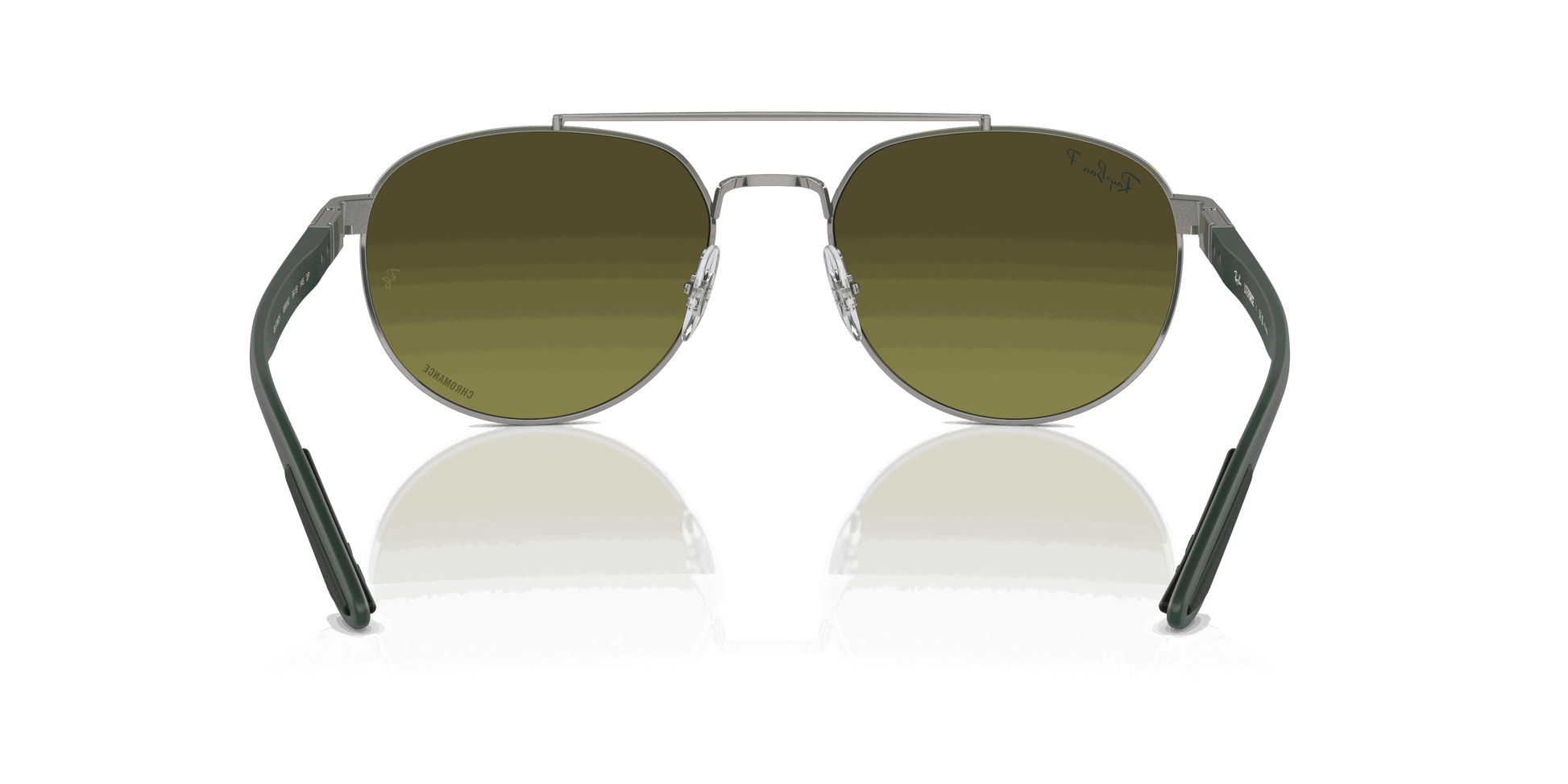 [Green & Gold Lenses, Polished Gunmetal Frame]