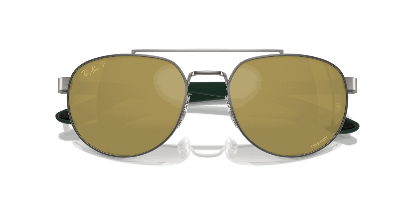 [Green & Gold Lenses, Polished Gunmetal Frame]