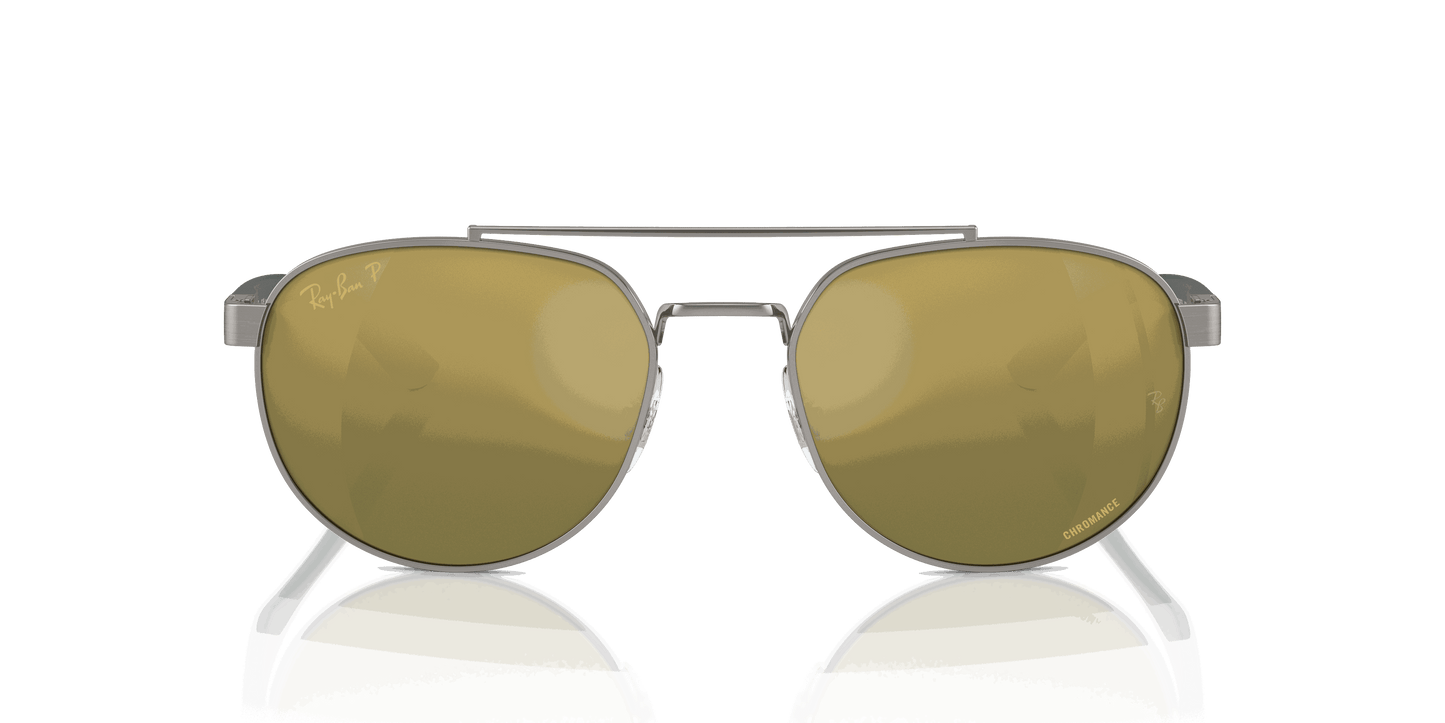 [Green & Gold Lenses, Polished Gunmetal Frame]