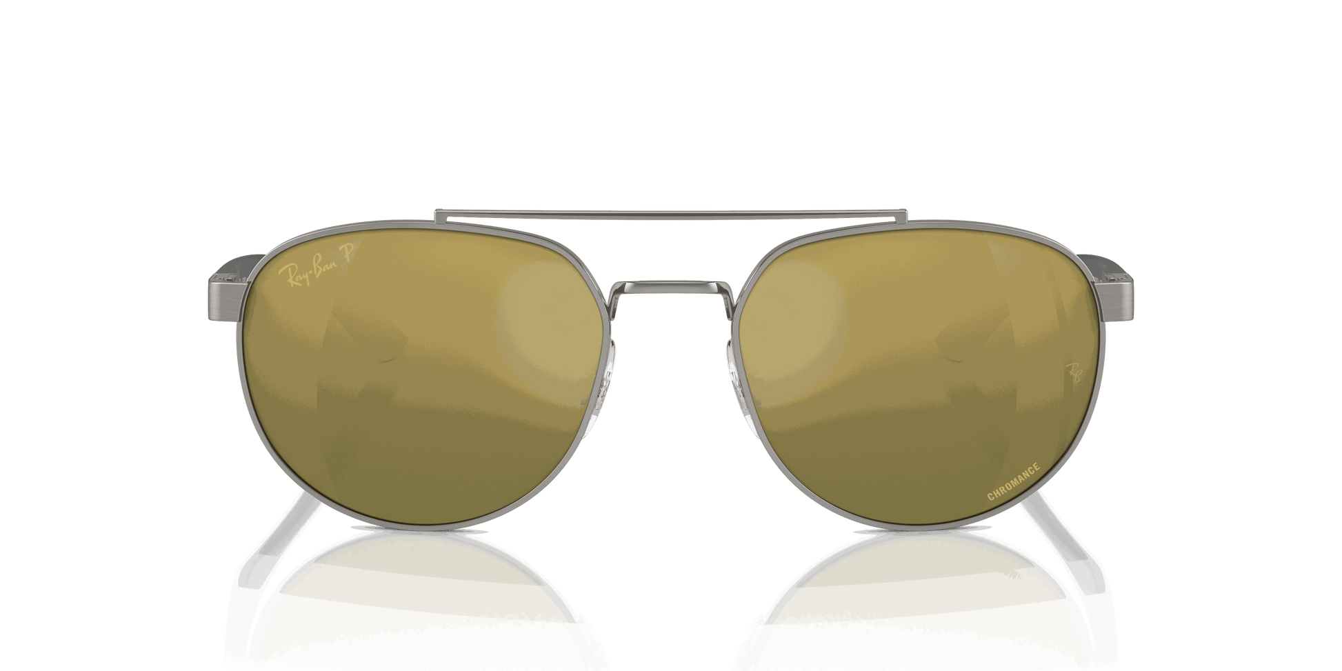 [Green & Gold Lenses, Polished Gunmetal Frame]