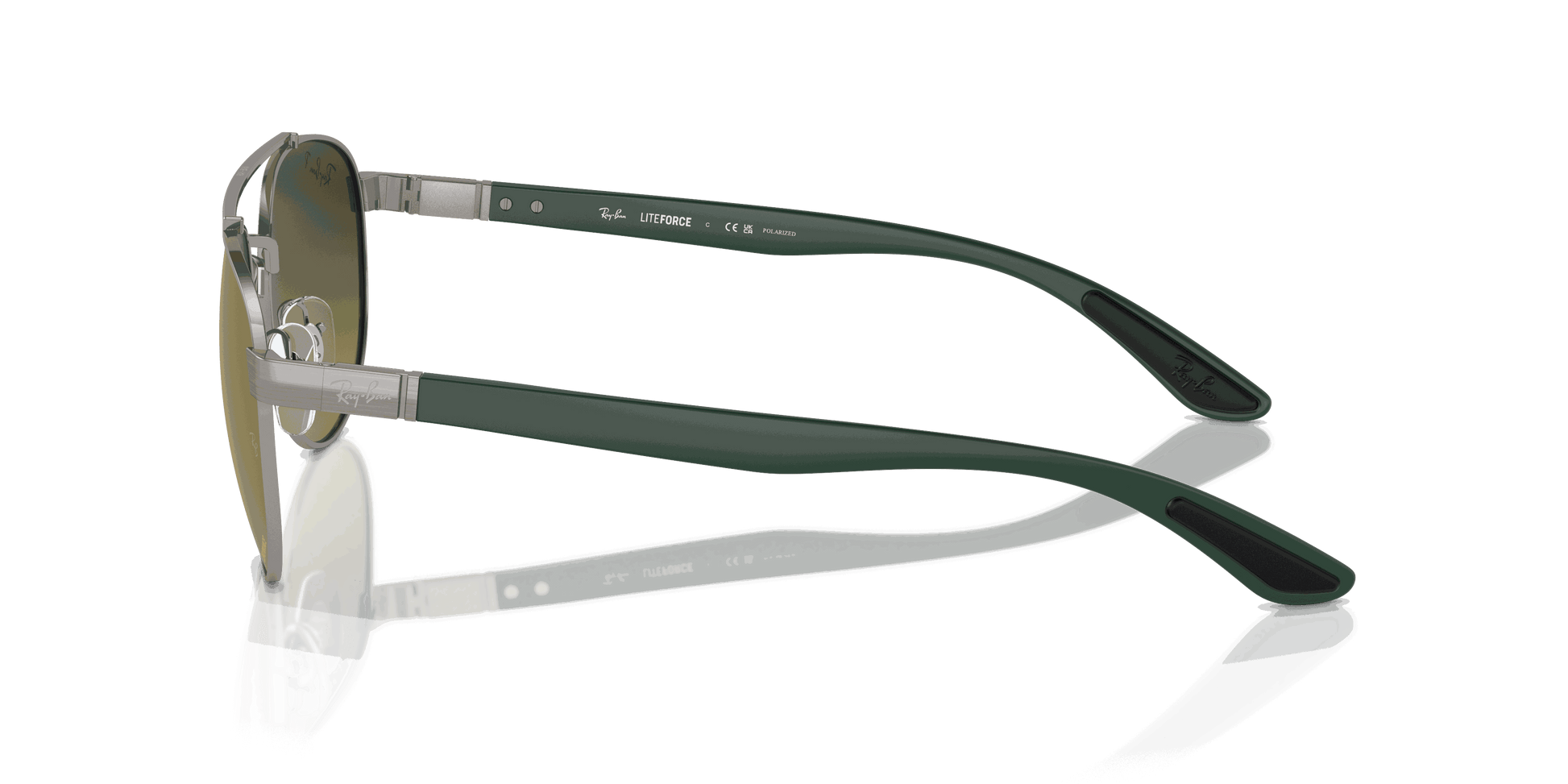 [Green & Gold Lenses, Polished Gunmetal Frame]