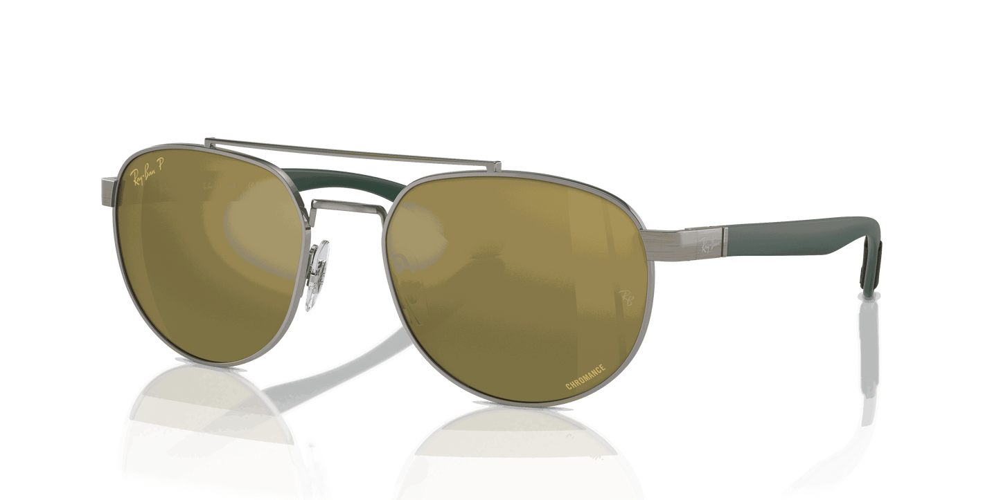 [Green & Gold Lenses, Polished Gunmetal Frame]