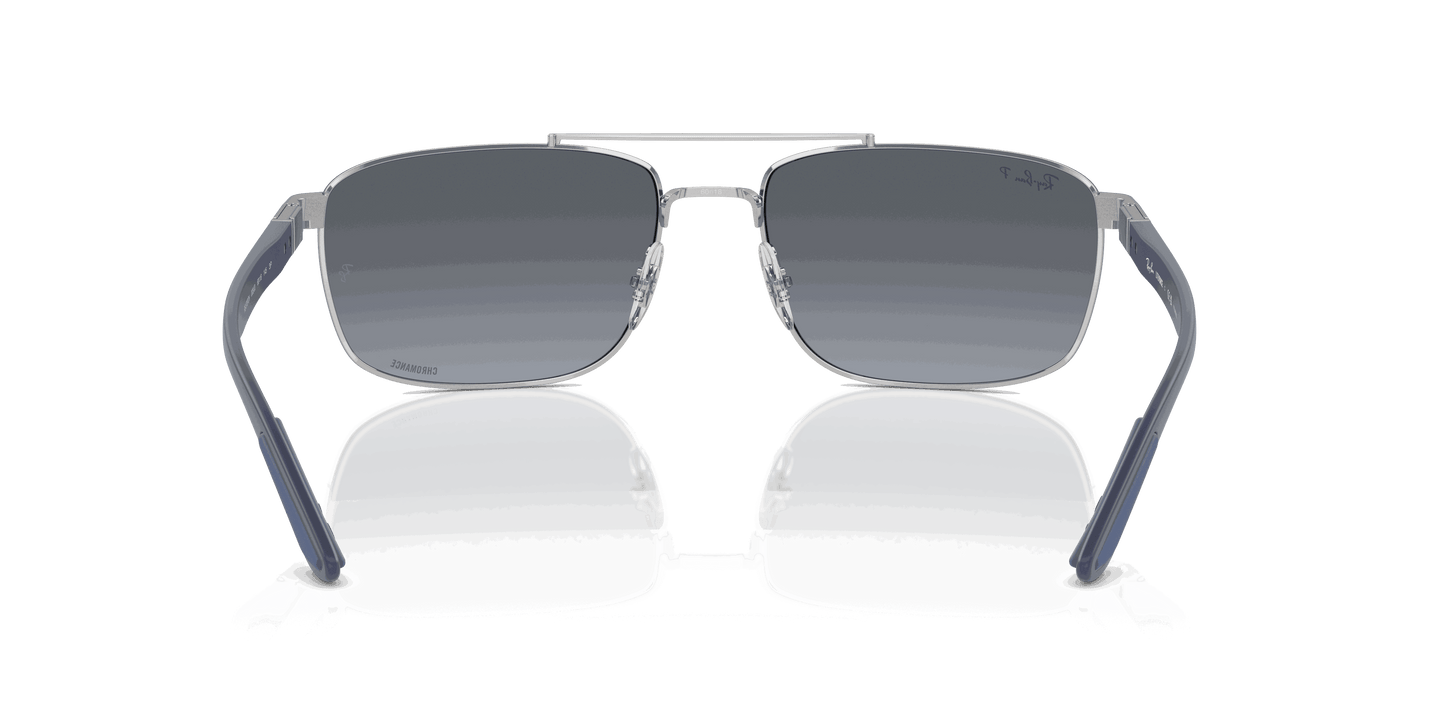 [Blue & Gold Lenses, Polished Silver Frame]