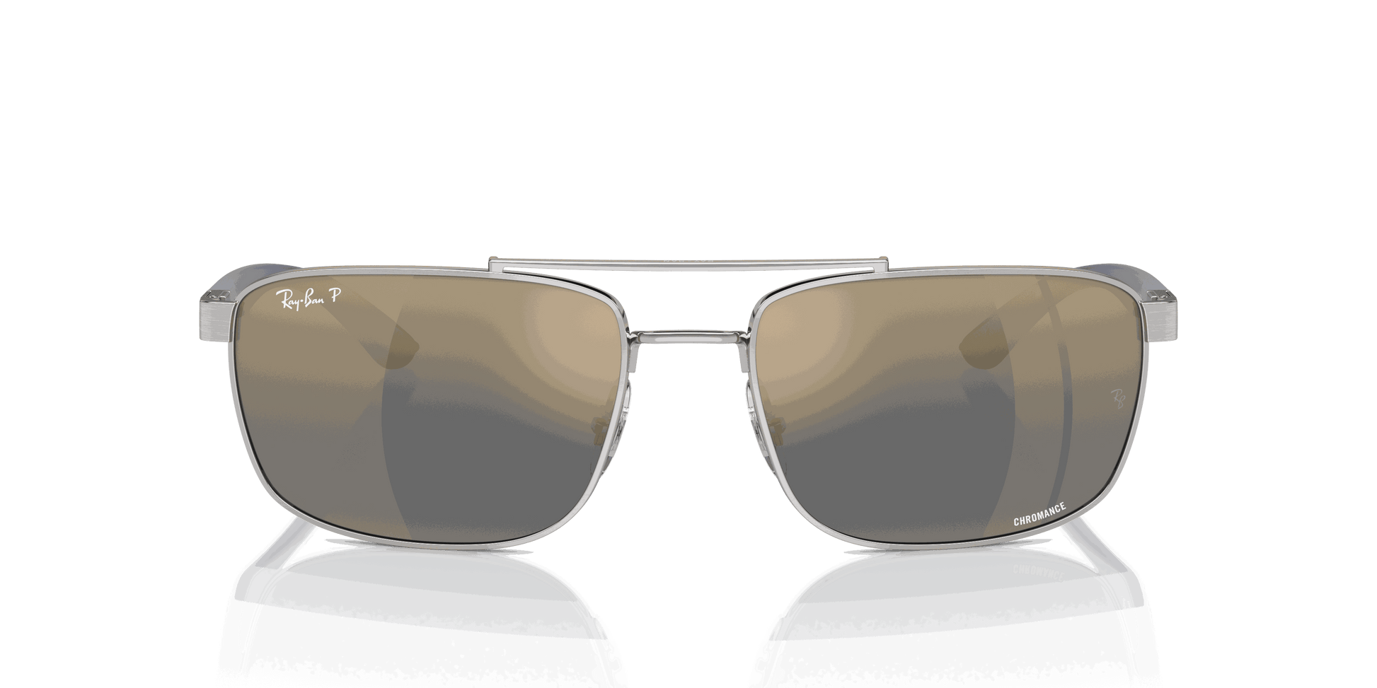 [Blue & Gold Lenses, Polished Silver Frame]