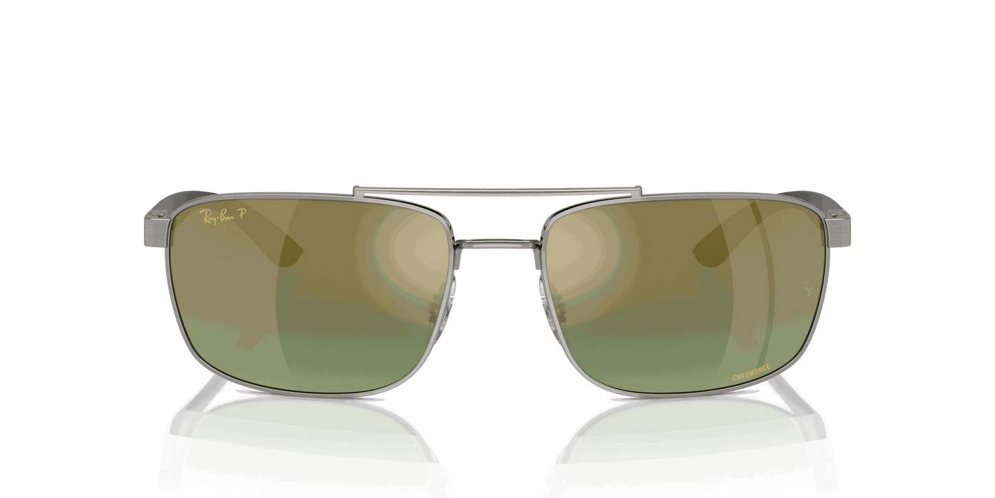 [Green & Gold Lenses, Polished Gunmetal Frame]