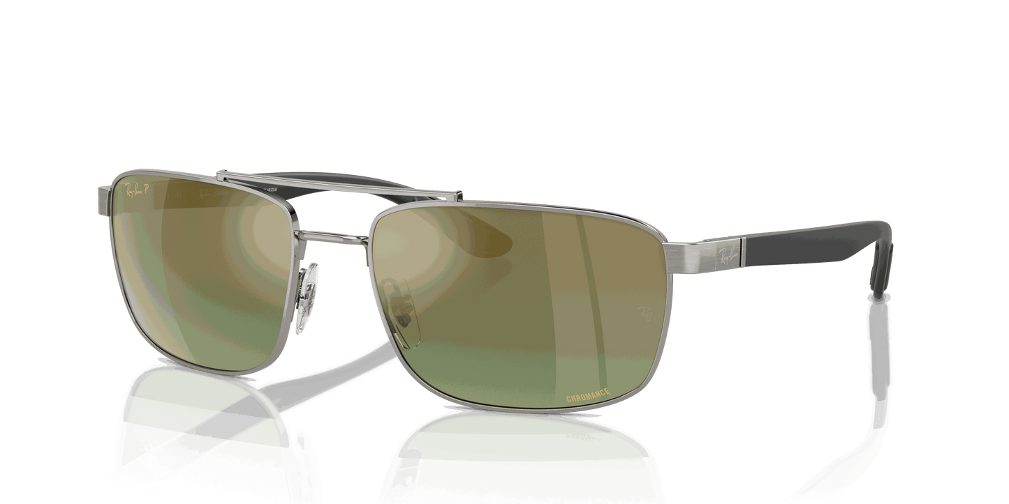 [Green & Gold Lenses, Polished Gunmetal Frame]