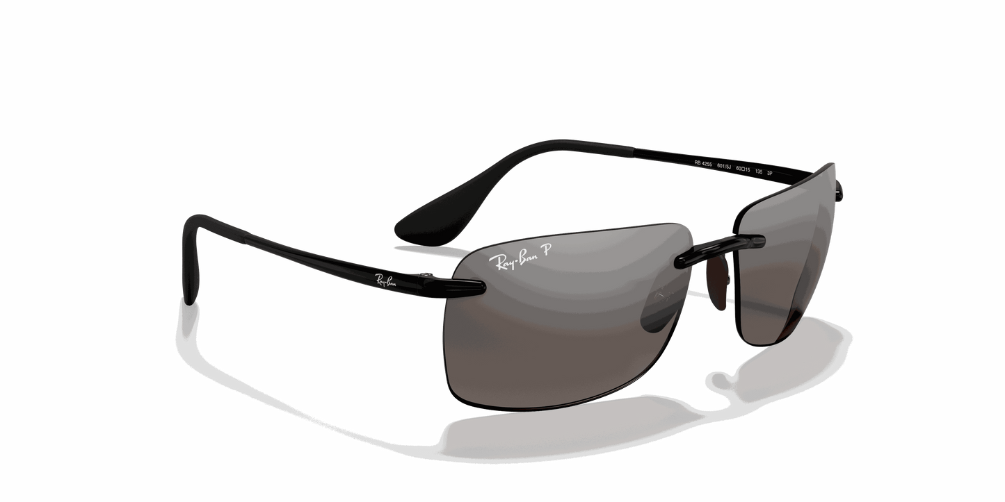 [Silver Lenses, Polished Black Frame]