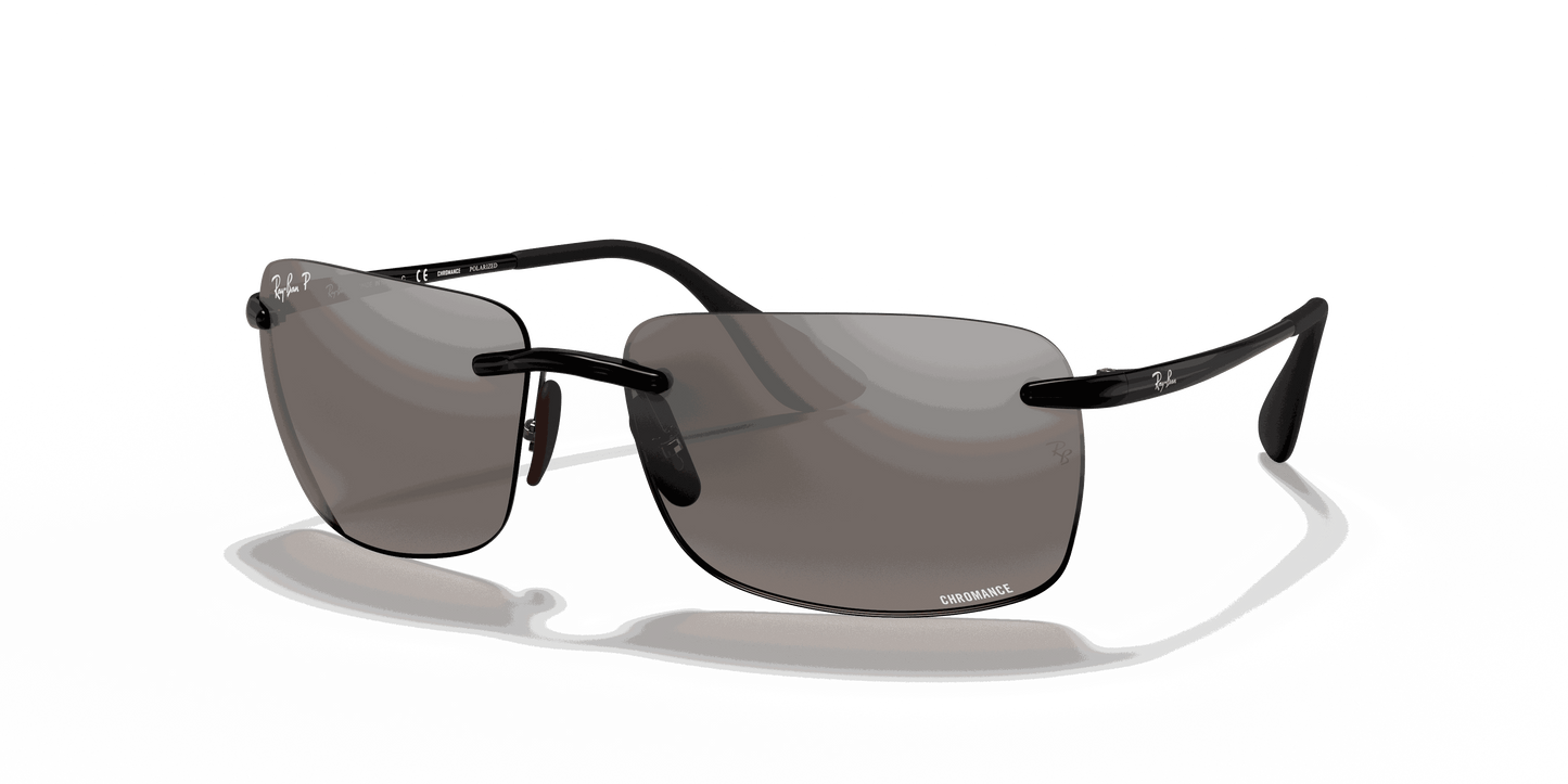 [Silver Lenses, Polished Black Frame]