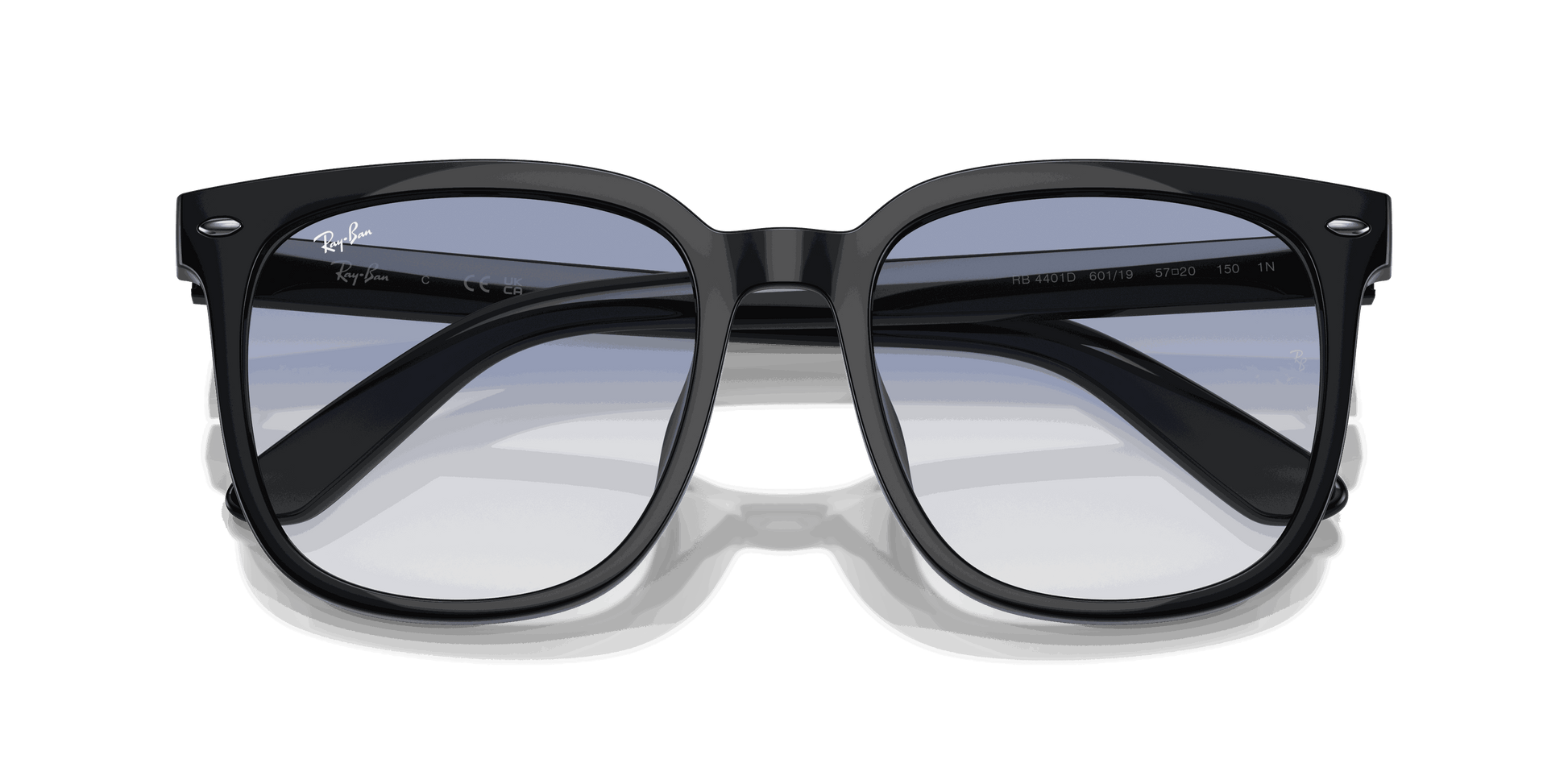 [Blue Lenses, Polished Black Frame]