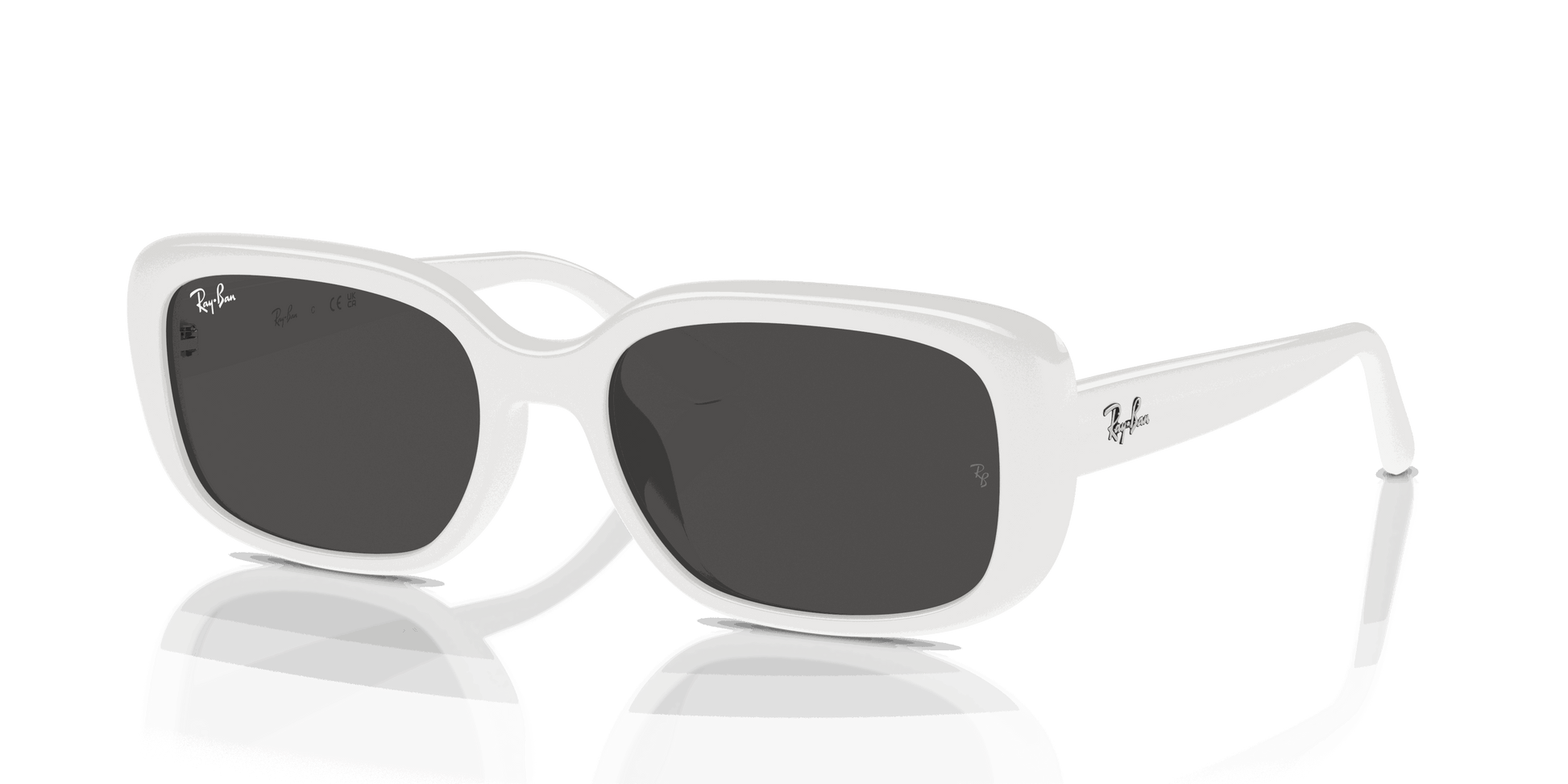 [Dark Grey Lenses, Polished White Frame]