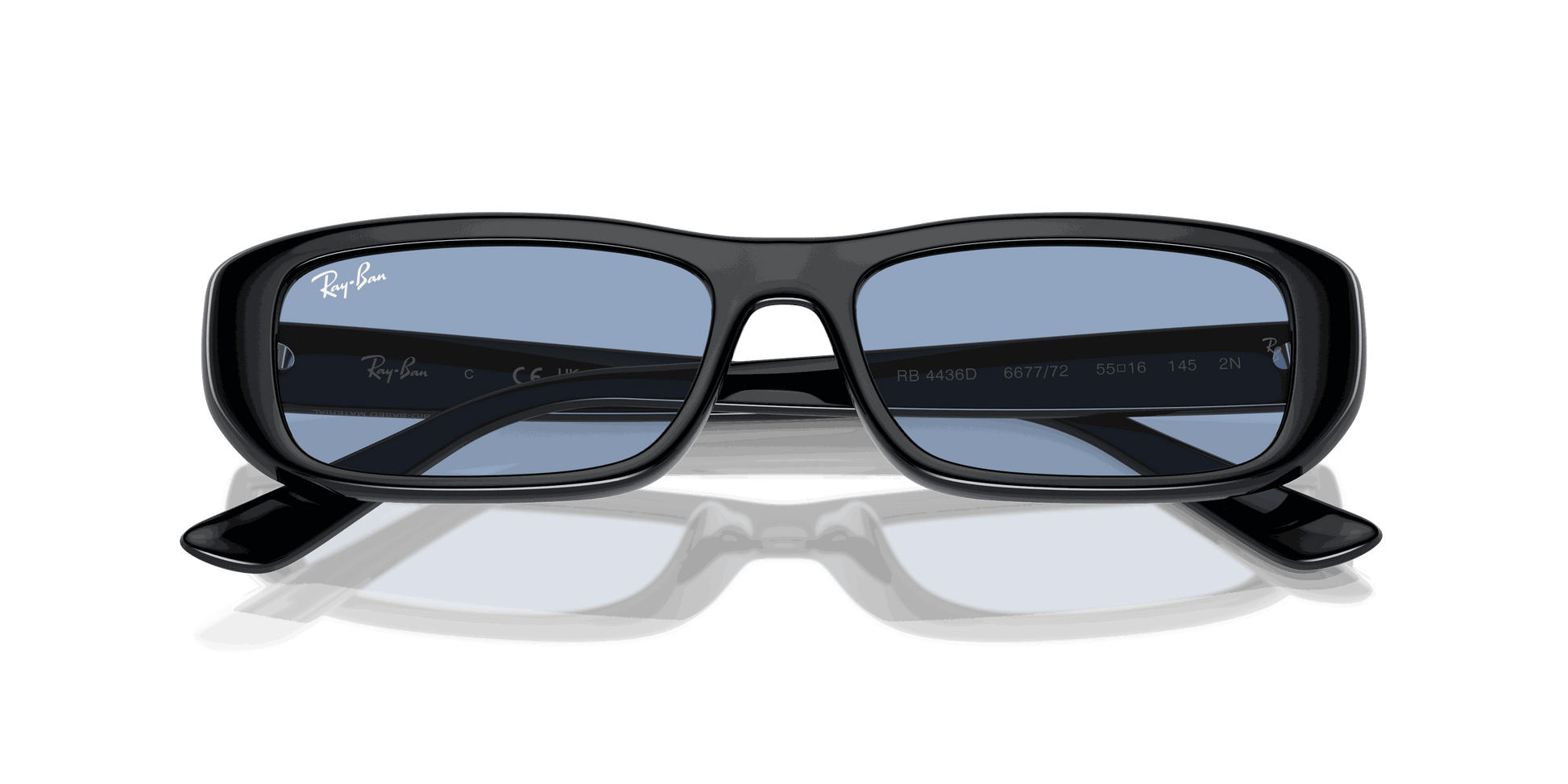 [Light Blue Lenses, Polished Black Frame]