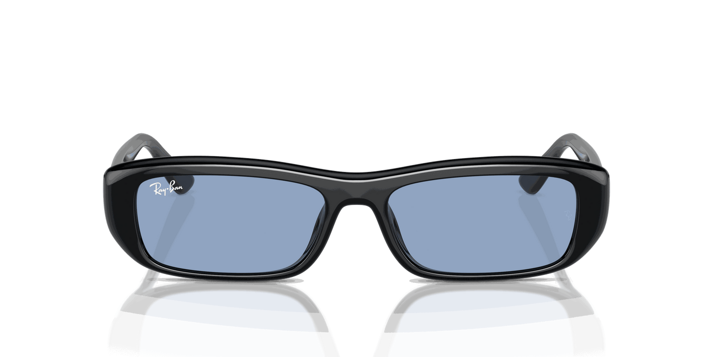 [Light Blue Lenses, Polished Black Frame]