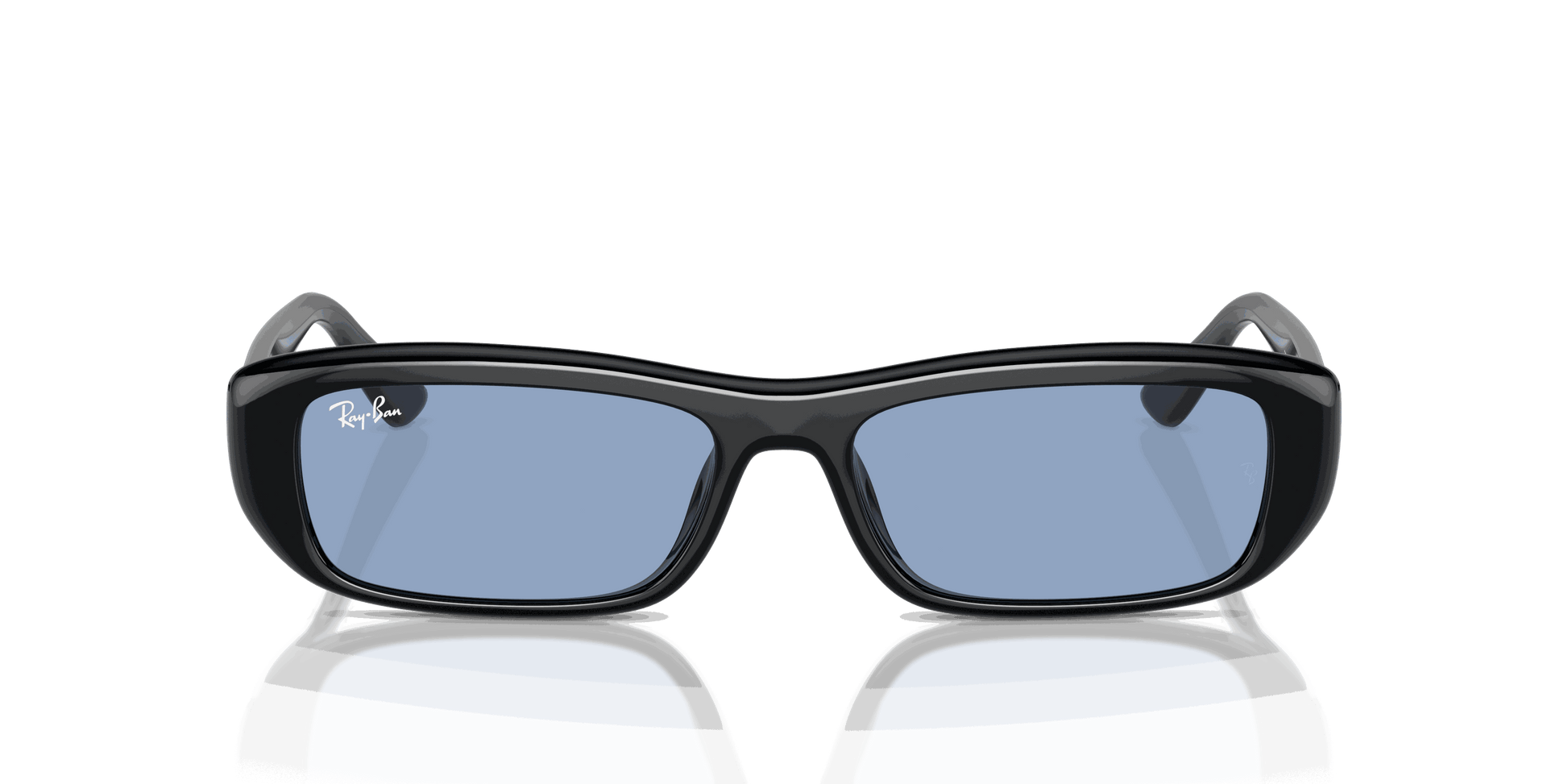 [Light Blue Lenses, Polished Black Frame]