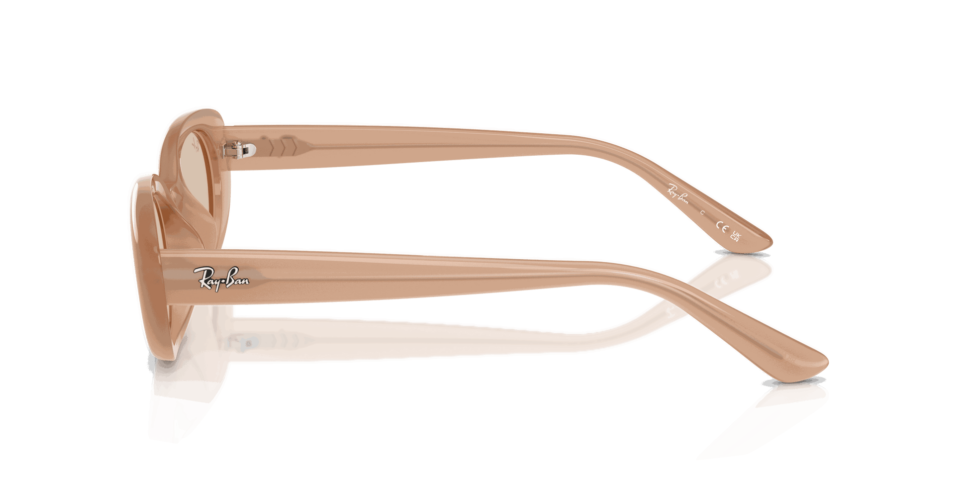 [Light Brown Lenses, Matte Opal Beige Frame]