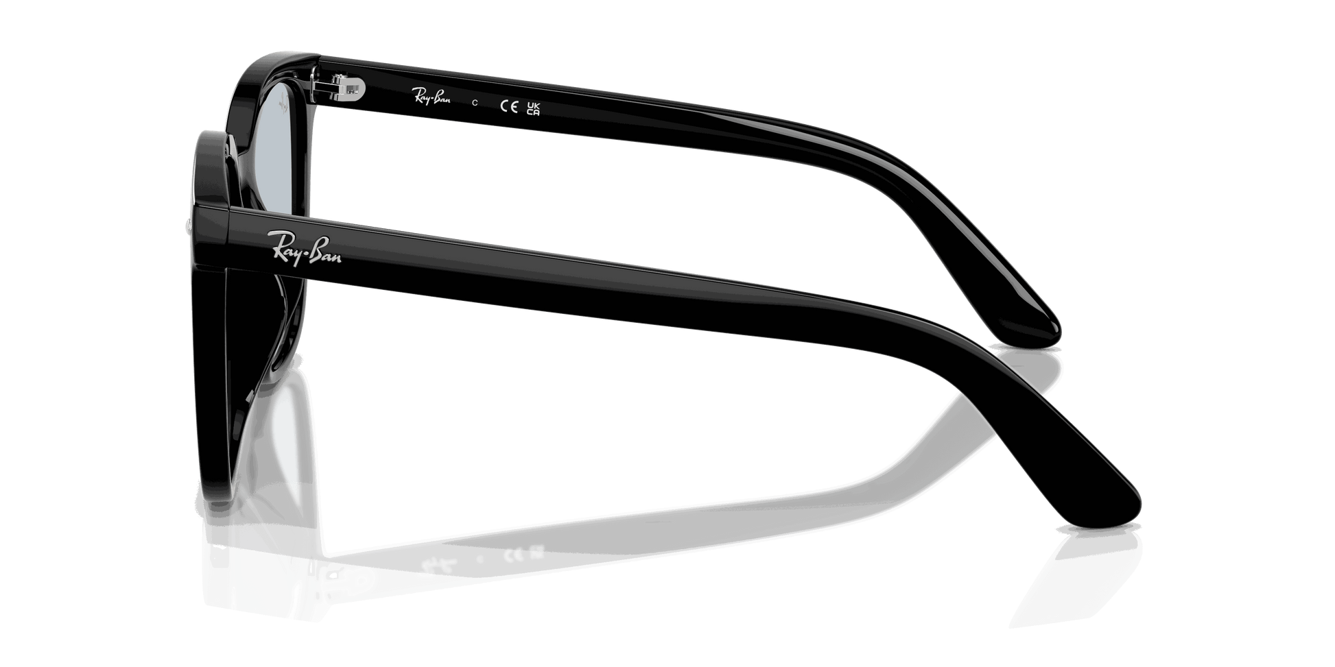 [Light Blue Lenses, Polished Black Frame]