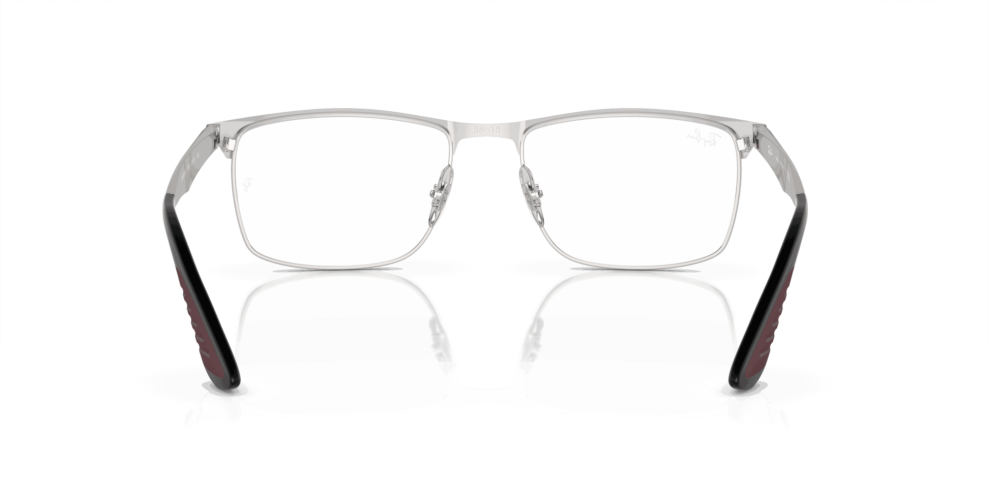 [Clear Lenses, Polished Dark Red On Silver Frame]
