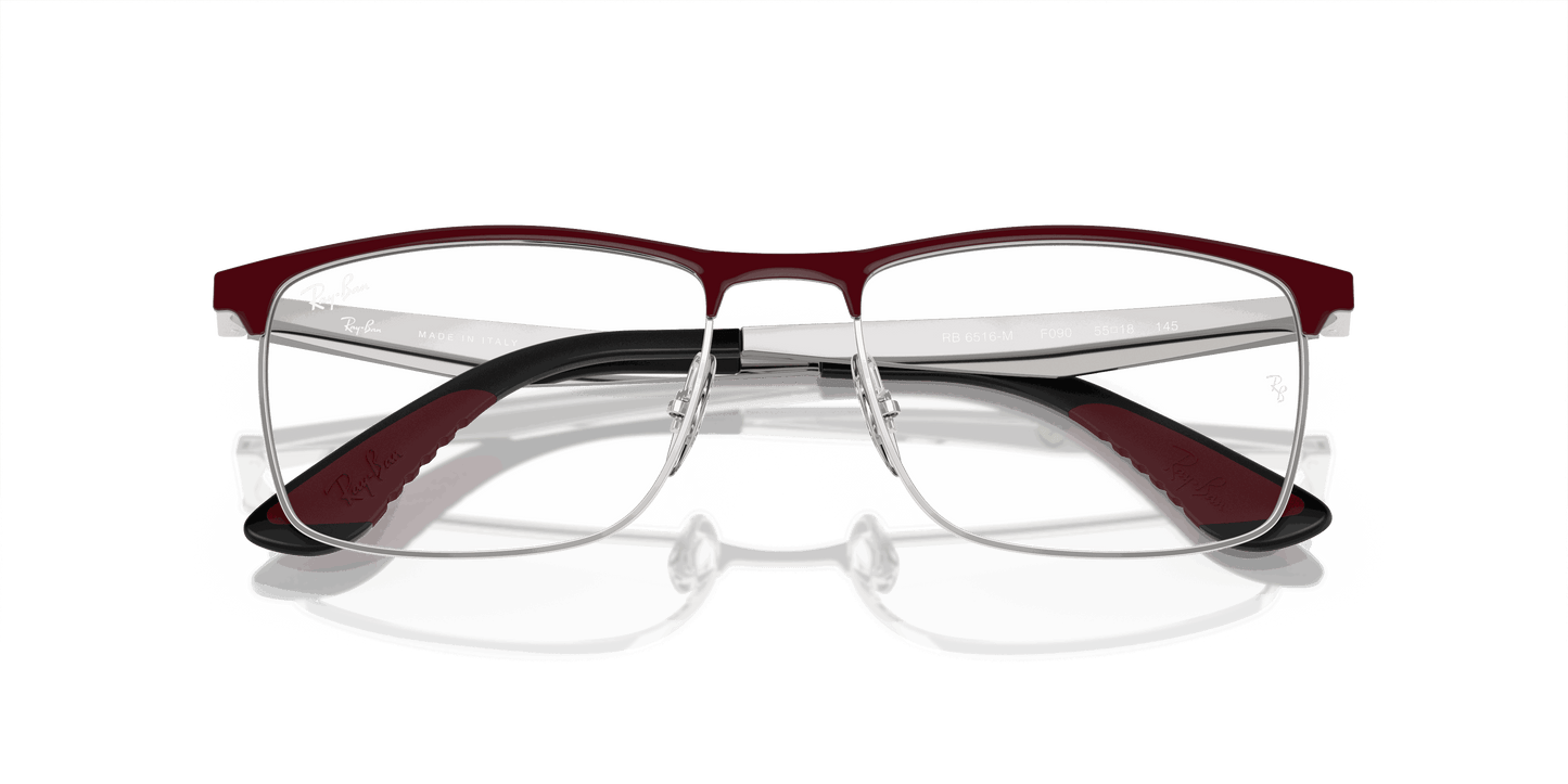 [Clear Lenses, Polished Dark Red On Silver Frame]
