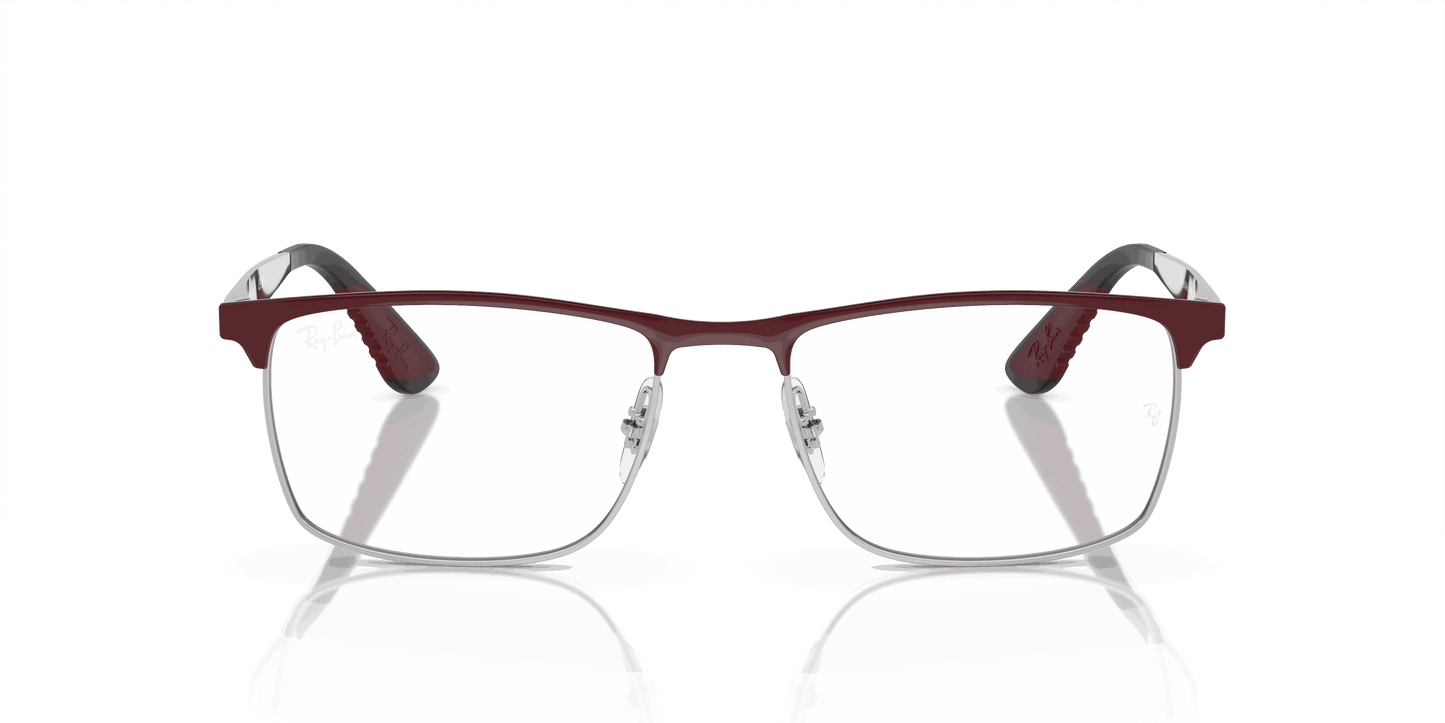 [Clear Lenses, Polished Dark Red On Silver Frame]